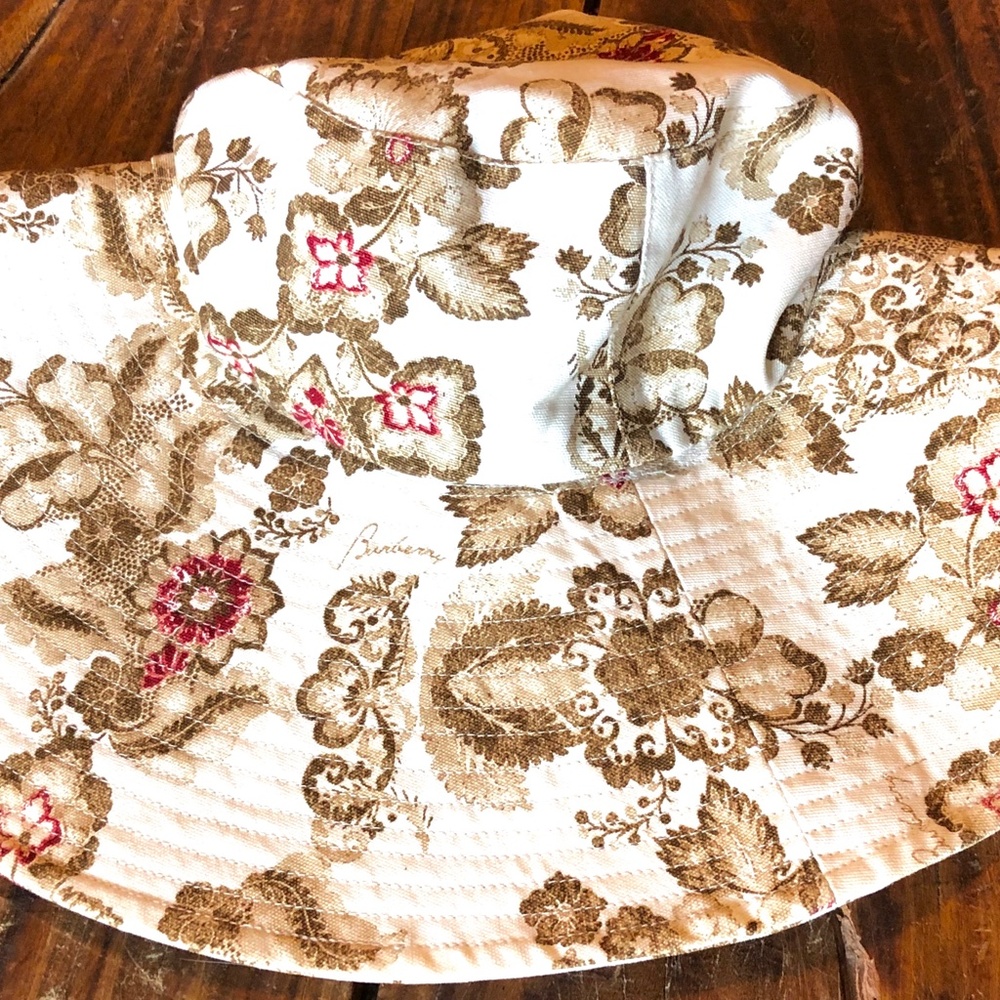 Rare+Vintage Burberry Floppy Cotton/Canvas Wide Brim Sun Hat - Picture 8 of 9